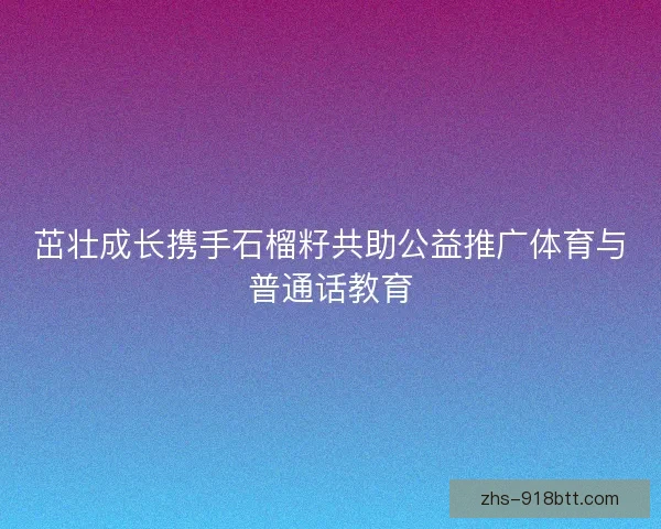 茁壮成长携手石榴籽共助公益推广体育与普通话教育 茁壮成长携手石榴籽共助公益推广体育与普通话教育