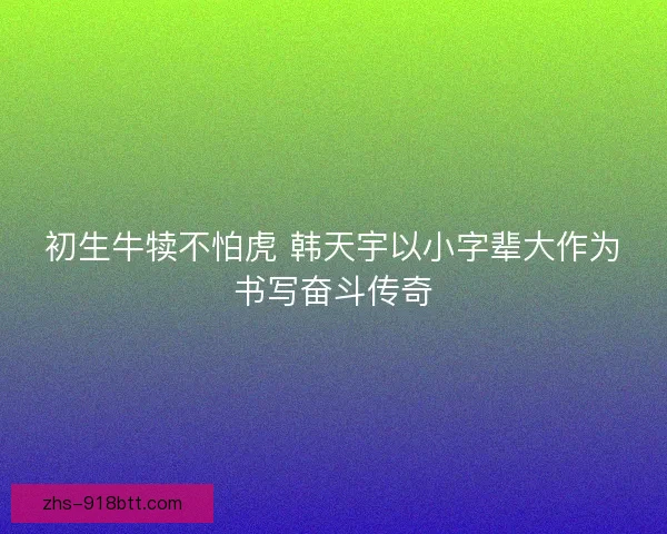 初生牛犊不怕虎 韩天宇以小字辈大作为书写奋斗传奇